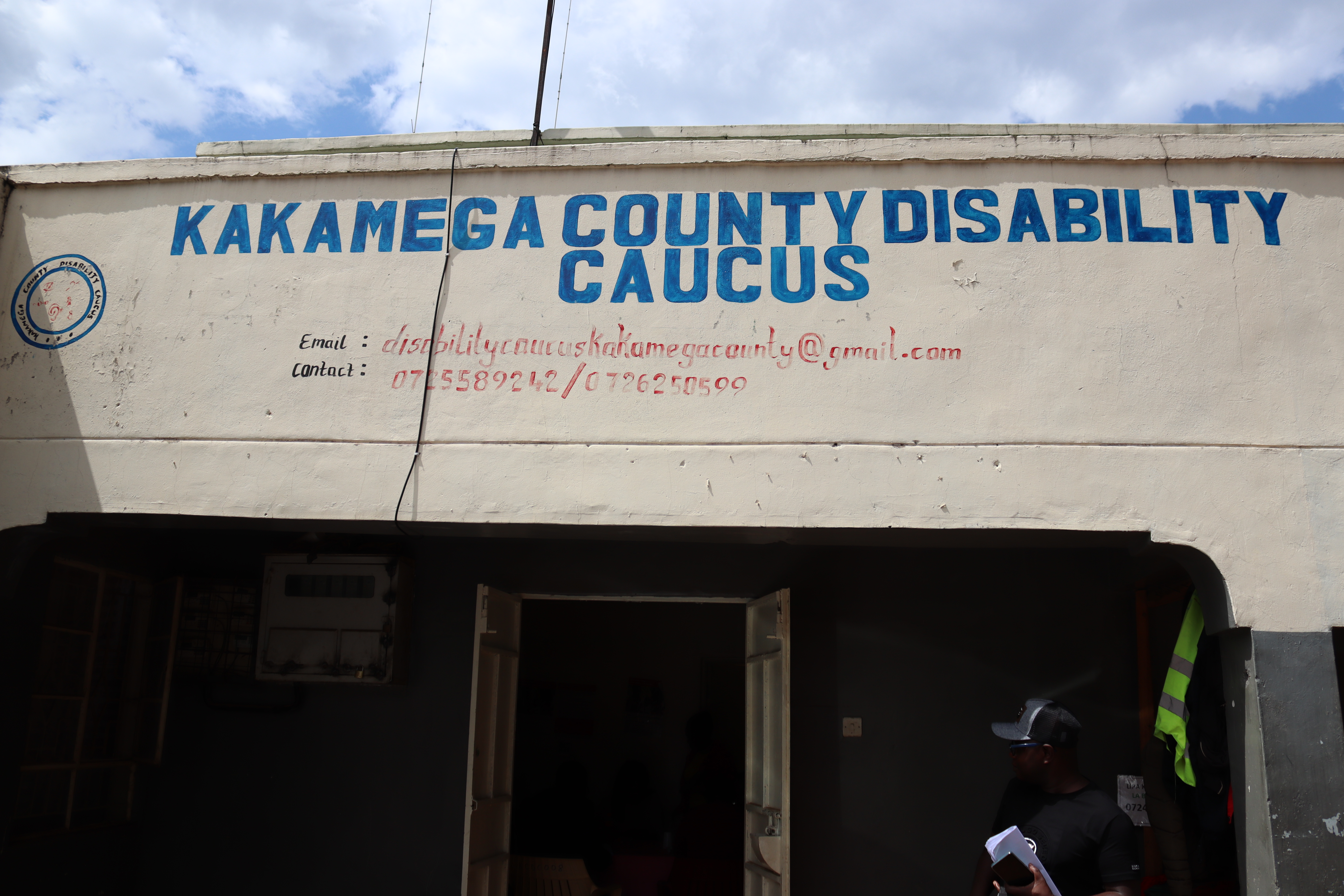 Outside the headquarters of the Kakamega County Disability Caucus