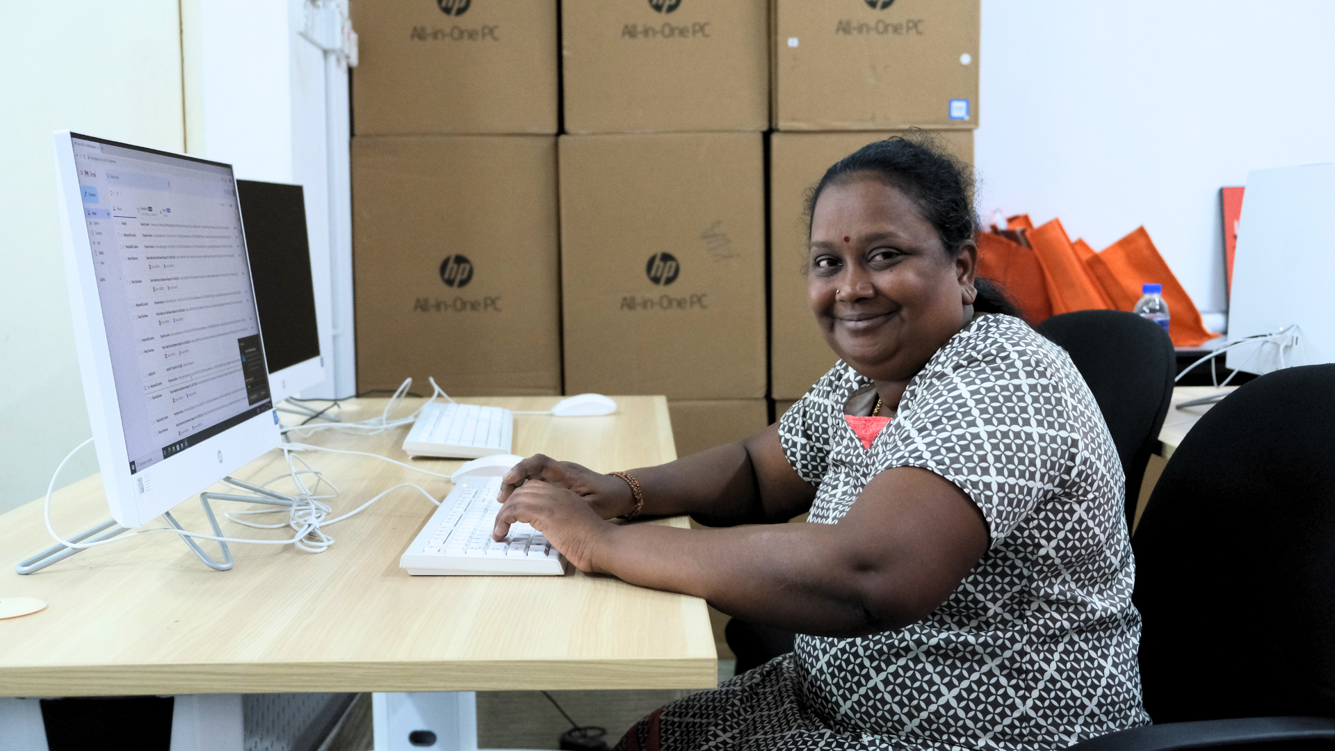 A member from Teja Station, a civil society organisation from Malaysia attending computer skills training 