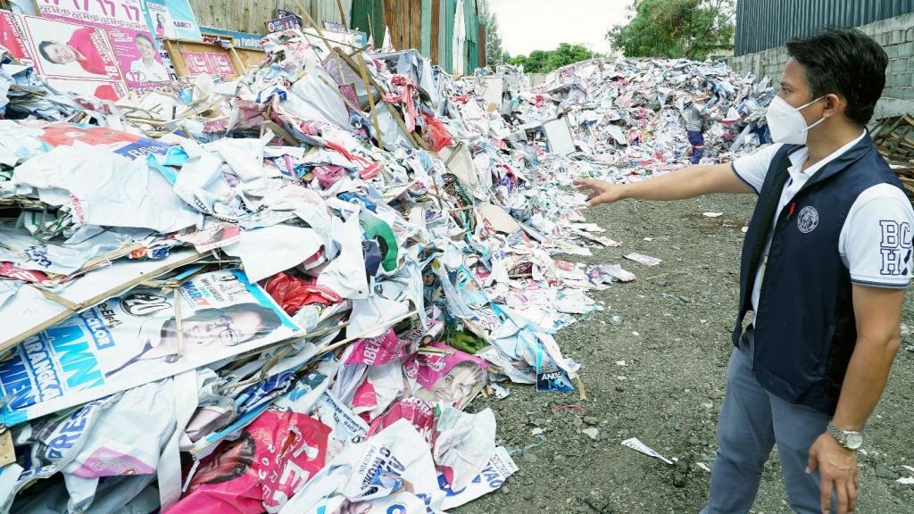 Huge piles of mostly plastic election materials in the aftermath of the recent election in Philippines